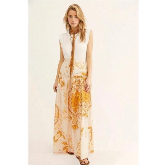 Free People Yellow Floral Maxi Skirt - Picture 14 of 14